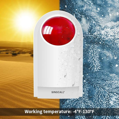 Strobe Siren Panic Alarm Button Siren Alarm with Light for Home Caring Loud Outdoor SOS Alert System 2 Red Flashing Siren and 4 Emergency Button for Store Hotel Jewelry Shop Security