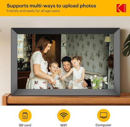 KODAK Digital Picture Frame, 32GB 15.6 Inch WiFi Digital Photo Frame 1920x1080 HD IPS Touch Screen, Auto-Rotate, Share Photos and Videos via KODAK App, Farther's Day for Man