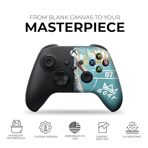 DreamController Ronaaldo Custom X-box Controller Wireless compatible with X-box One/Series X/S Proudly Customized in USA I Permanent HYDRODIP Print(NOT JUST A SKIN)(MODDED)