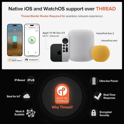 X3 Apple Home Key Door Lock Deadbolt, iOS ONLY, Smart Keyless Entry Door Lock with Fingerprint, Works with HomeKit Over Thread (Border Router), Voice/App/Remote Control, IP65 Weatherproof, Silver