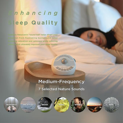 WELLCARE-Naturcare Sound Relaxation, White Noise, 7 Nature Sounds, Sleep Sound Machine, Calm Infants, for Baby, Kids, Adult. Stepless Volume, Timer, Powered by Adapter(Incl.) or Batteries(Not Incl.)