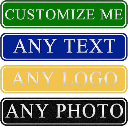 Custom Sign, Personalized Street Sign Metal with Your Text, Name, Logo, Photo for Office, Business, Workplace, Home, Cafe, Bar, Indoor, Outdoor