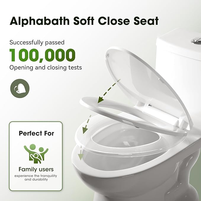 One piece Toilets for Bathroom, 17“ ADA Comfort Height Toilets, 0.8/1.28 GPF Dual Flush Toilet, Nano Self-Cleaning Glaze, WaterSense Certified, Easy to Clean & Install, 12" Rough-In