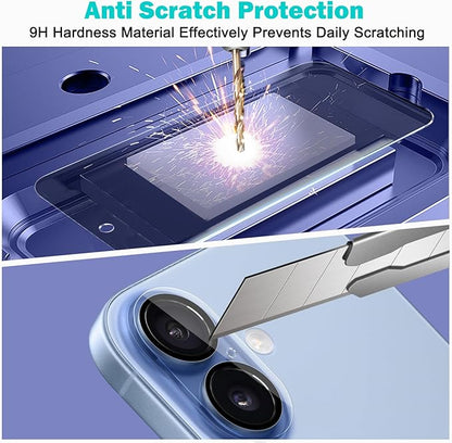 PEHAEL 3+3Pack for iPhone 17 Privacy Screen Protector with Camera Lens Protector Full Coverage Anti-Spy Tempered Glass Film 9H Hardness Easy Installation Bubble Free [6.3 inch]