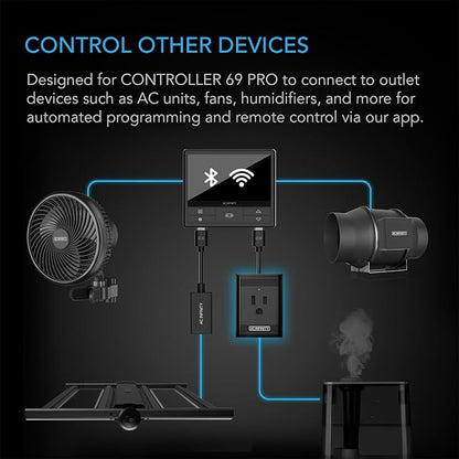 AC Infinity UIS Control Plug, Socket Adapter to Connect UIS Smart Controllers to Outlet Devices