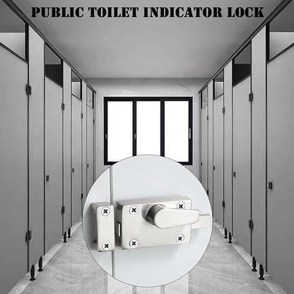 1Pack Silver Latch Indicator,Bathroom Stall Door Latch,Privacy Partition Lock with Occupancy Indicator for Public Toilet Stall Door