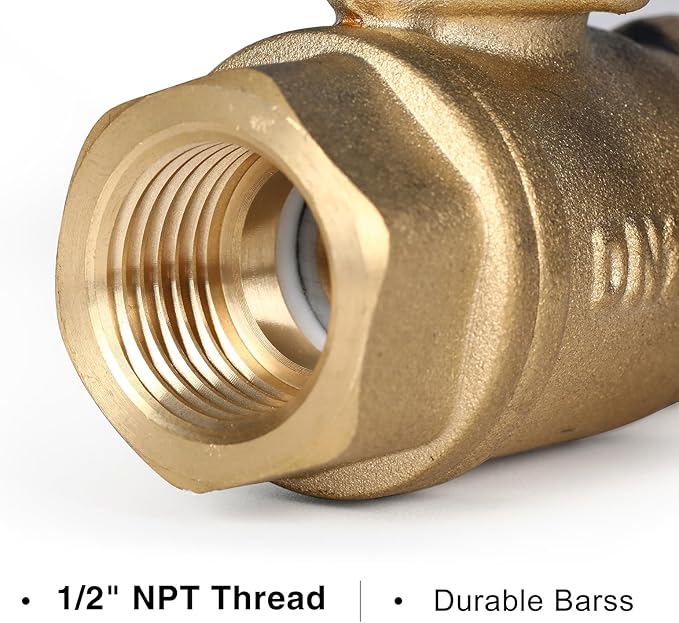 Motorized Ball Valve 1/2", Full Port, Brass Ball Valve, 9-24V AC/DC, 2 Wire Auto Return, Electric Shut Off Ball Valves