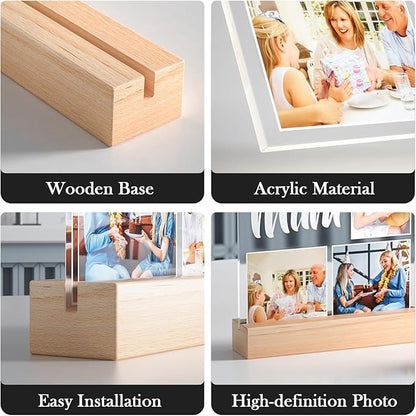 Personalized Gifts for Mom from Daughter and Son, Custom Picture Frames with Photo, Custom Photo Frame with Night Light, Customized Picture Frame, Personalized Birthday Gifts for Mom