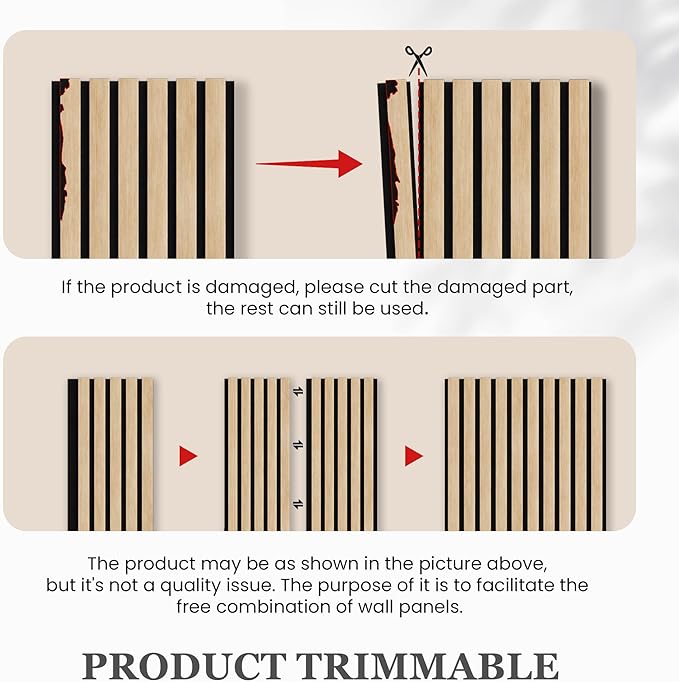 Wood Salt Acoustic Wall Panels, 2 Piece 94" x 23.6" x 0.8" Soundproof Wooden Wall Panels, 3D Fluted Sound Absorbing Panel, Brown