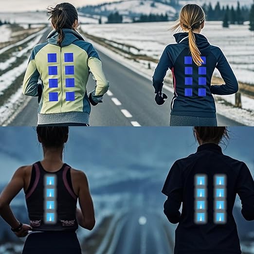 Non Fading Blue Reflective Stickers 2 inch X 2 inch, Outdoor Waterproof High Visibility Warning Safety Adhesive Reflector Tape (100 Pcs)