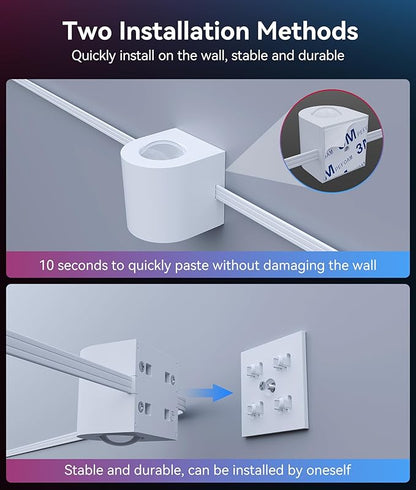 12 Lamp RGBCW Indoor Wall Lights, Up Down Lighting Bedroom Wall Sconces, Music Sync, DIY Styling White Color Changing Wall Lamps For Living room, Party, Home Decor, Compatible Alexa/Google Assistant