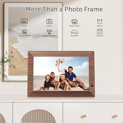 10.1 WiFi Digital Picture Frame, IPS Touch Screen Smart Cloud Digital Photo Frame with 64GB Storage, Wall Mountable, Auto-Rotate, Motion Sensor, Share Photos via Biuframe App