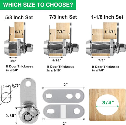 2 Pack RV Cabinet Locks Keyed Alike - 7/8' Storage RV Locks with Keys for Storage Door & Tool Box Protection