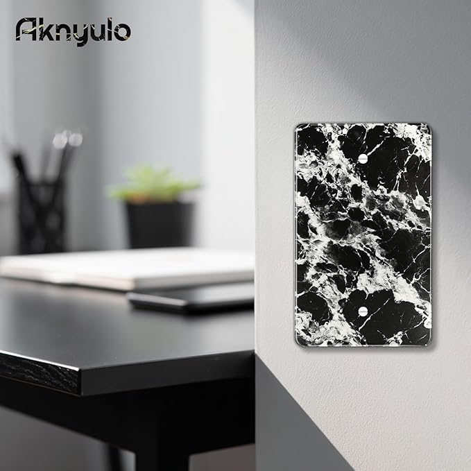 Black White Marble Pattern Acrylic Wall Plates Blank Wall Plate Light Switch Cover Plate Blank Wall Plate Decorative Acrylic Light Switch Cover
