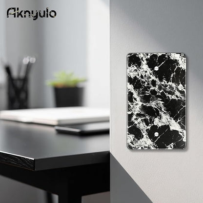 Black White Marble Pattern Acrylic Wall Plates Blank Wall Plate Light Switch Cover Plate Blank Wall Plate Decorative Acrylic Light Switch Cover