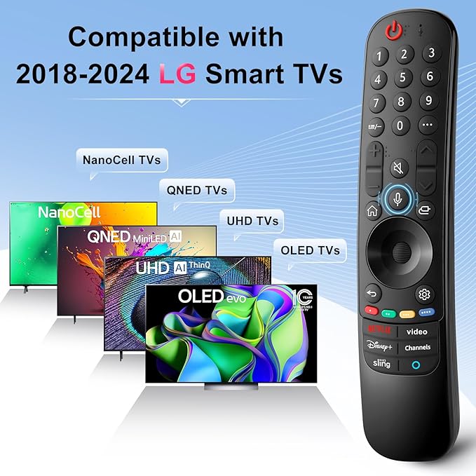 AN-MR24gn-Magic-for-LG-Smart-TV-Voice-Remote-Control-Replacement Universal Compatible with LG OLED Webos Thinq Nano Cell Service TVs for AKB75855501 MR23gn MR22gn MR21ga MR20ga