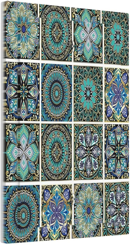 Light Switch Cover Plate Mandala Decorative Rustic Vintage Turquoise Pattern 1 Gang No Device Blank Electrical Wall Plates Faceplate Decorative Switch Plate for Bedroom Bathroom Decor