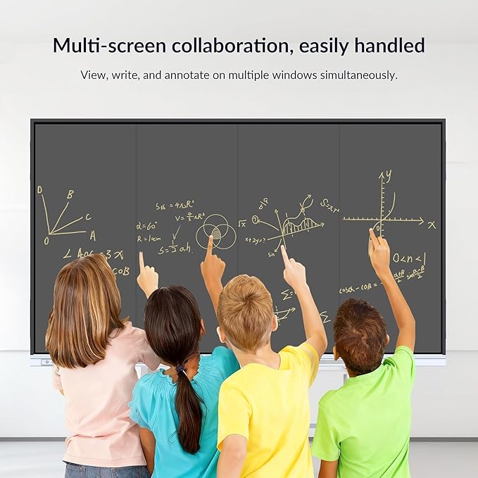 55 Inch Interactive Whiteboard with Mobile Cart, Smart Board for Classroom, Digital Whiteboard with Google EDLA-Certified(Wall Mount Included)