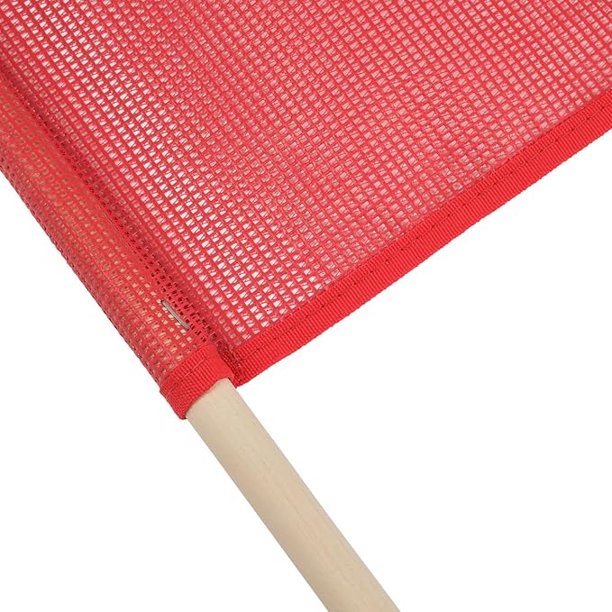 Mytee Products Red Safety Flags for Trucks with Dowel, DOT Compliant - 18 Inch x 18 Inch High Visibility Vinyl Mesh Warning Flags, 8 Pack