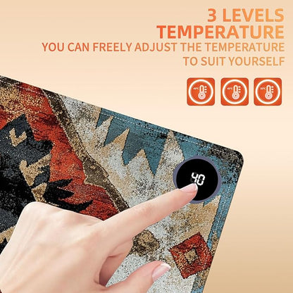 Heated Mouse Pad 31.5x13 in 3-Temp Fast Heating Desk Mat with Auto Timer Warmer for Hands Wrist Pain Relief Waterproof Keyboard Mat for Office, Gaming, Home, Art Prints
