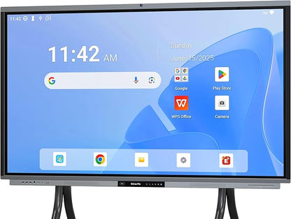Shiarffe R9 Smart Board 4K Interactive Whiteboard EDLA-Certified All-in-One Touchscreen Digital Display Built-in 50MP AI Camera Mics and 60W Speaker for Classrom Hybrid Work