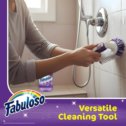 Fabuloso Scrub Brush with Handle – Easy Grip Handheld Scrubbing Brush for Showers, Floors, and More