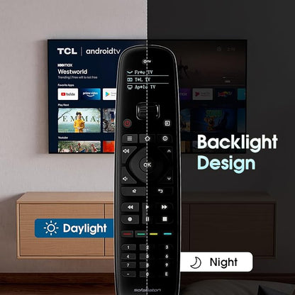 SofaBaton U2 Universal Remote Upgrade Backlit Button,Improved Scroll, All in One Universal Remote Control with App Control, Custom Macros, Compatible with Smart TVs,Sound Bar and DVD