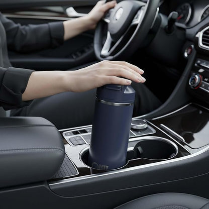OISIZ Insulated Water Bottle 20 oz with 2 in 1 Spout and Straw Lid,One Click Safety Lock,100% Leakproof,Keep Cold 24H,Vacuum Stainless Steel Water Bottle for School,Travel and Sports,Dishwasher Safe