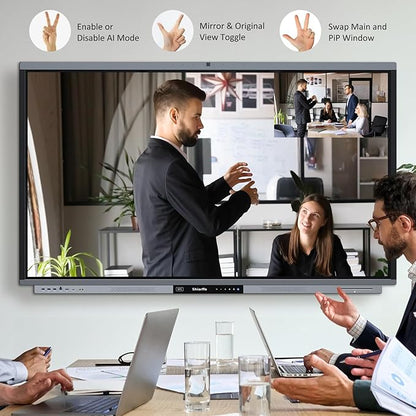 Shiarffe R9 Ultra Portable Smart Board 75" EDLA-Certified Digital Whiteboard, 4K Touchscreen Interactive Display Built-in AI Camera for Classroom Office Hybrid Work Home, Android OS