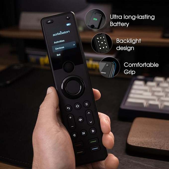 SofaBaton X1S Universal Remote Control with Hub & App, All-in-One Universal Remote for Smart TVs, DVD, Blu-Ray, STB, Projector & More, Custom Activities, Compatible with Alexa/Google Assistant
