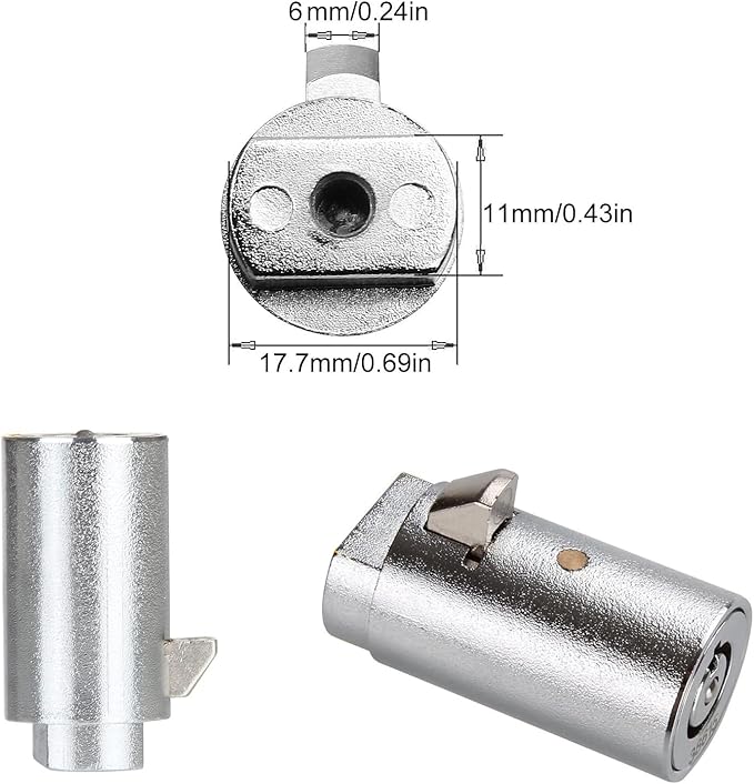 Tubular Key Lock for Vending Machines - Vending Machine Locks Keyed Alike, 3Pcs Keys, Zinc Alloy, Chrome (2 Pack)