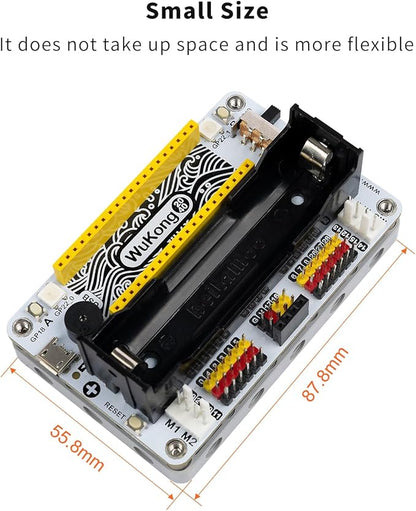 ELECFREAKS Wukong2040 Expansion Board Adapter for Raspberry Pi Pico Breakout Board with Buzzer/Rainbow Lights/Motor Interface/IO Interface Expansion