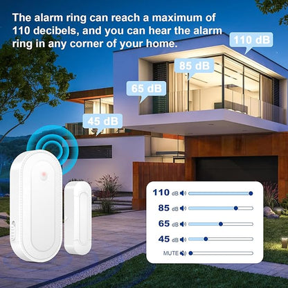 SURFOU Wireless Door Alarms Chime, 1000FT Range 55 Ringer 5 Volume, Easy to Install, IP55 Waterproof -1 Sensors 1 Receiver