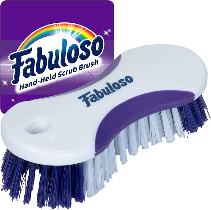 Fabuloso Hand-Held Scrub Brush – Easy Grip Scrubbing Brush for Showers, Floors, and More