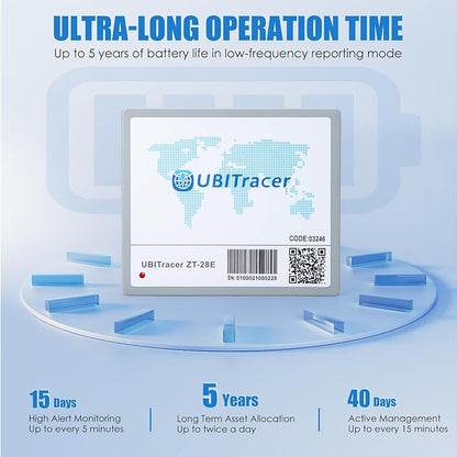 UBITracer Multi-Sensor GPS (Business Edition): Location + Temperature. Up to 5-Year Battery Life. Vehicle Tracker. Monitor Trailer, Equipment, Cold Chain, Pallet. Subscription Required.