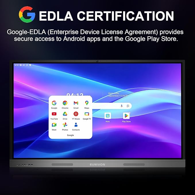 Smart Board 55" 4K Interactive Whiteboard Google EDLA-Certified for Classroom Office Home School, OTA Software Updates 8GB RAM + 128GB Storage