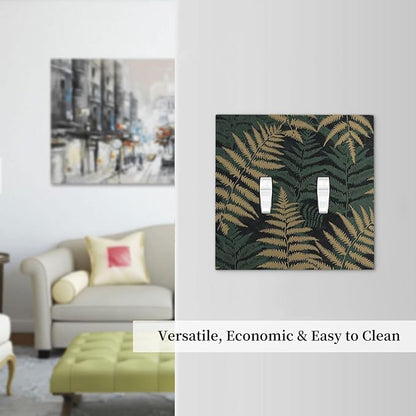 Decorative Switch Plates Botanical Fern Green Leaf Forest 2 Gang Double Toggle Outlet Light Switch Cover Wall Plate Electrical Faceplate For Bed Room Home Decor