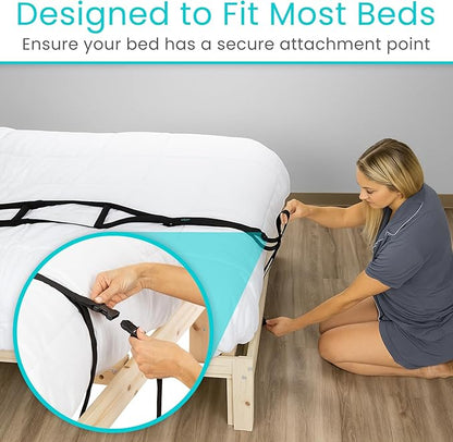 Vive Bed Ladder Assist - Pull Up Assist Device with Handle Strap - Rope Ladder Caddie Helper - Sitting, Sit Up Hoist for Elderly, Senior, Injury Recovery Patient, Pregnant, Handicap - Padded Hand Grip