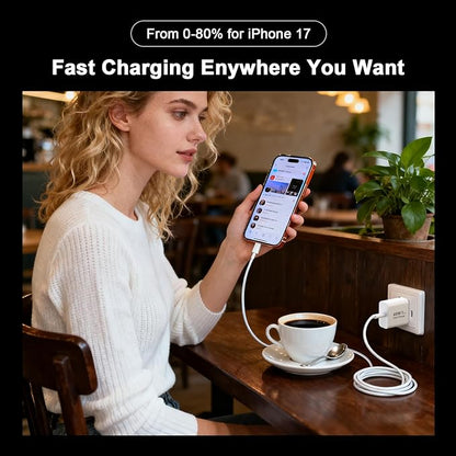 iPhone 17 16 Pro Max Charger Fast Charging, 2 Pack 40W USB C iPhone 16 17 Fast Charger Block with 10 FT Long Type C to C Charging Cable for iPhone 17/17 Pro Max/17 Pro/Air/16/16 Pro Max/15/15 Pro Max