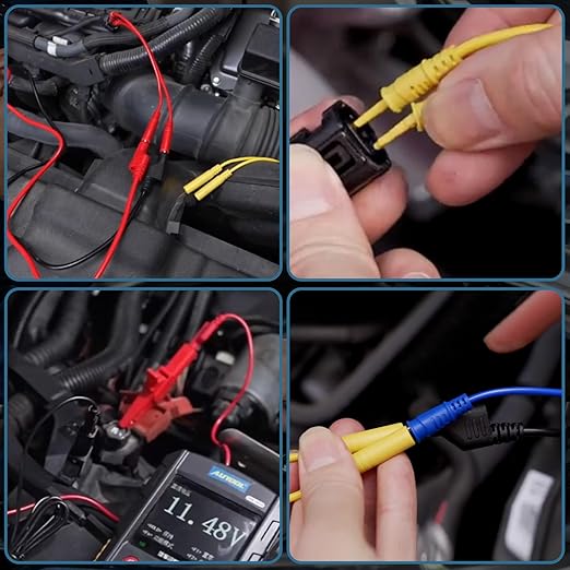 76 Pcs Automotive Circuit Test Lead Kit, Multimeter Test Leads Kit, Electrical Back Probe Kit, Alligator Clip, Acicular Probe, Banana Plug Adapters, Volt Meter Lead (with Carrying Case)