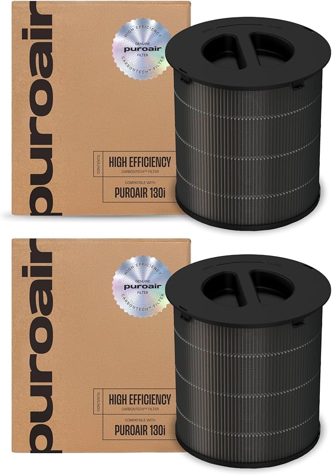 PuroAir 130i Replacement Filter - Filters up to 99.9% of Smoke, Pollen, Dust and Common Household Pollutants - Air Filter Replacement for PuroAir 130i Air Purifier (2 Pack)