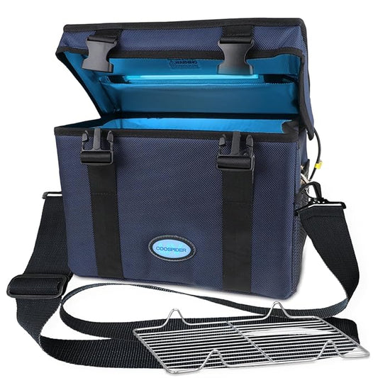 3 Gallon Large-powerful UV Light Sanitizer Box, Portable Foldable Cleaner and Sanitizing Machine with 3-level Timer, UV Cleaner Bag for Key, Towel, Mask Cleaning Machine USB Wall Plug-in Charging Blue