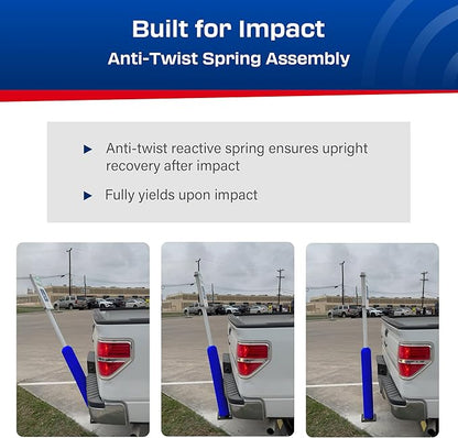 Impact Recovery - Sta-Rite Flexible Sign Post - Sign Holder for Handicap Parking Signs - Made in the USA - 78” with Blue Bollard