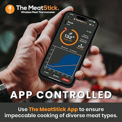 The MeatStick Xtender Set | Smart Wireless Meat Thermometer | 300ft Range Digital Food Probe with Bluetooth | for Smoking, Grilling, BBQ, Air Fryer, Deep Frying, Oven, SousVide, Rotisserie