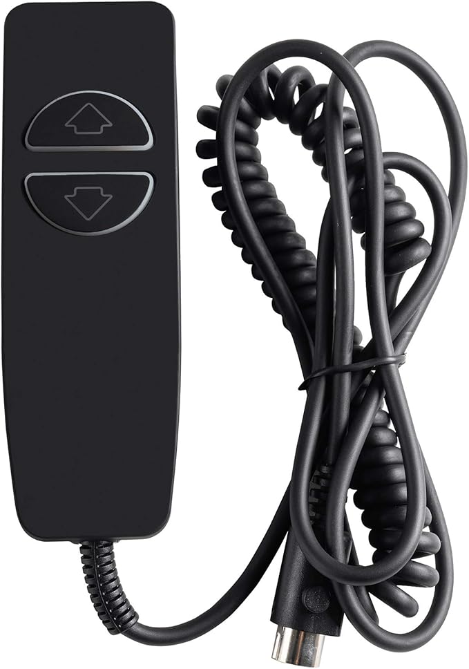 2 Button 5 Pin Hand Remote Control for Power Lift Chair & Power Recliner, Replacement Remote Handset with 2 Lighted Buttons CD001 (Black)