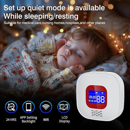 eMylo Caregiver Pager Wireless Call Buttons,Smart Monitoring System Call Bell,Emergency Button for Elderly Senior Compatible with Tuya/Smart Life(1 Receiver + 2 Panic Emergency Buttons)