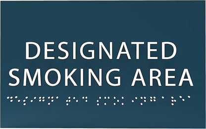 6" X4" Designated Smoking Area Sign - ADA Compliant Tactile Graphics Grade 2 Braille Text | Smoking Permitted Wall Signs for Offices, Private Businesses, Schools, and Restaurants