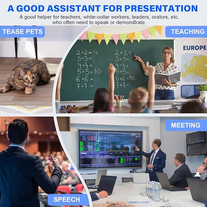 2-in-1 USB Type C Presentation Clicker Wireless Presenter Remote Clicker for PowerPoint Presentations with Laser Pointer, Rechargeable USB C PowerPoint Clicker Slide Advancer for Computer/Mac/Laptop