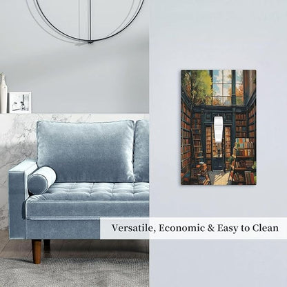 Library With A Lot Of Books Light Switch Covers 1 Gang Single Toggle Wall Plate Decorative Switchcover Electrical Switchplate for Country Living Decor