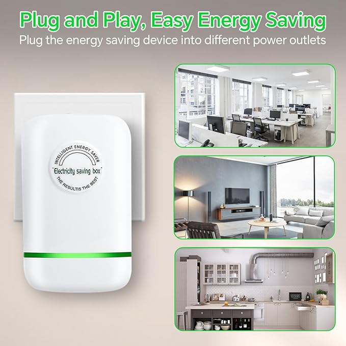 Power Saver Pro, 2025 Stop Watt Energy Saving Device, Intelligent Voltage Stabilization & Power Optimization Energy Saving Device, Household Office Electricity Saving Box US Plug 90V-250V 30KW 6Pack